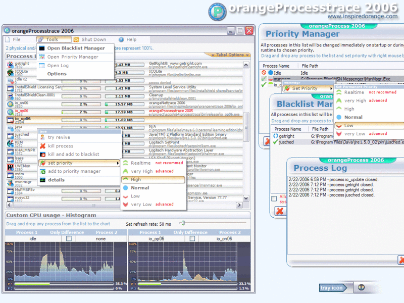OrangeProcesstrace Screenshot